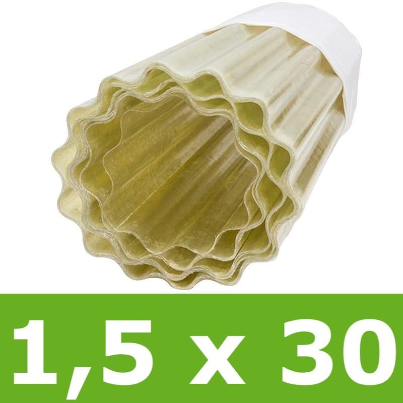 Poliester w rolce falisty 1,5 x 30 m - przezroczysty