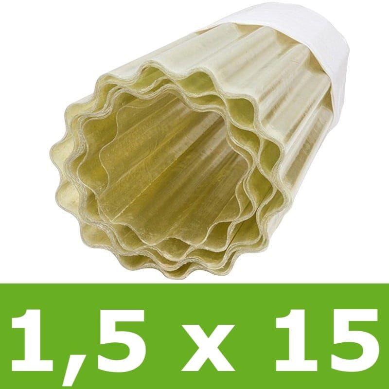 Poliester w rolce falisty 1,5 x 15 m - przezroczysty