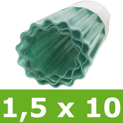 Poliester w rolce falisty 1,5 x 10 m - zielony