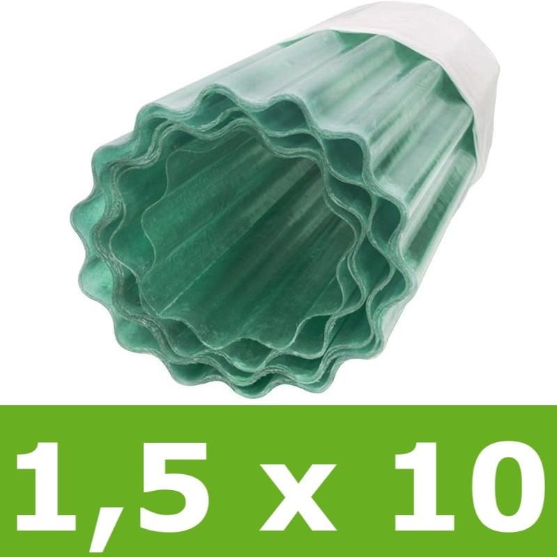 Poliester w rolce falisty 1,5 x 10 m - zielony