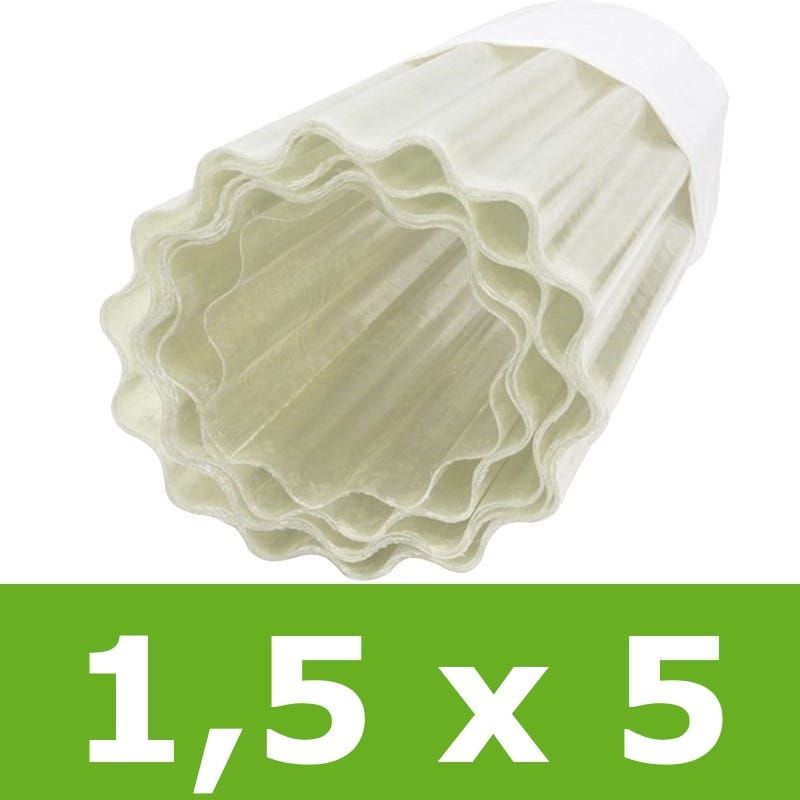 Poliester w rolce falisty 1,5 x 5 m - mleczny