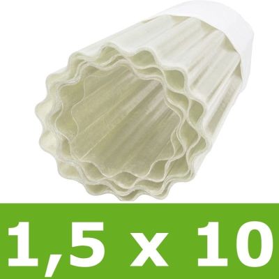 Poliester w rolce falisty 1,5 x 10 m - mleczny