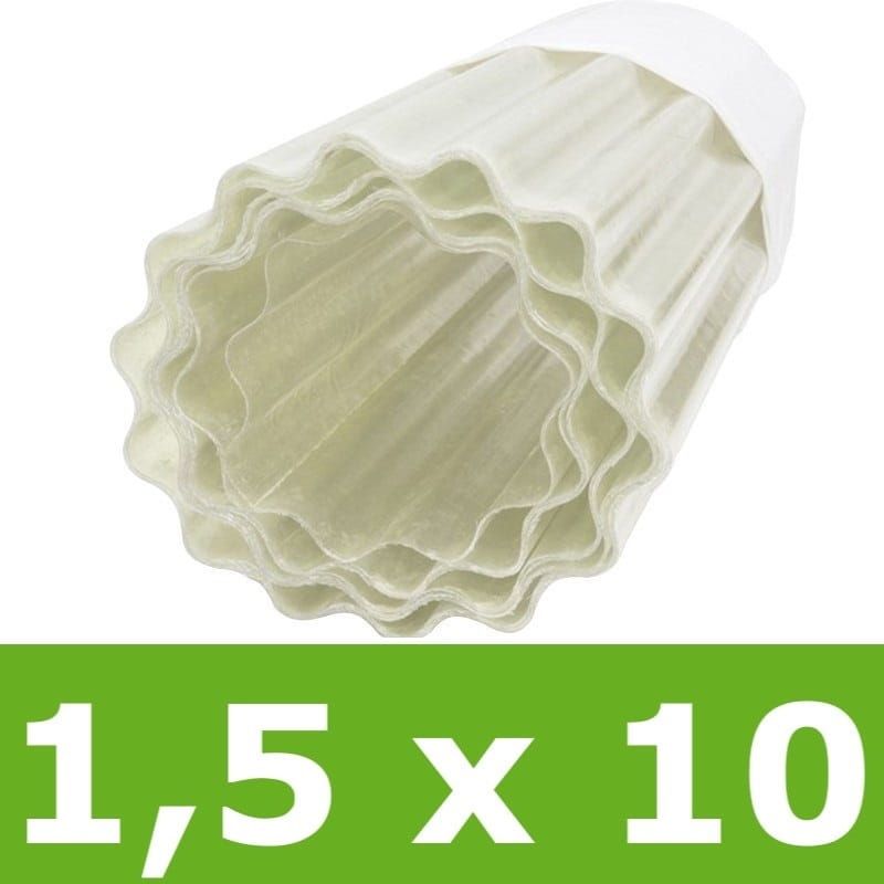 Poliester w rolce falisty 1,5 x 10 m - mleczny