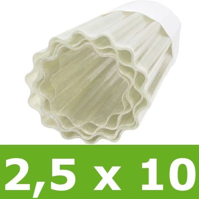 Poliester w rolce falisty 2,5 x 10 m - mleczny