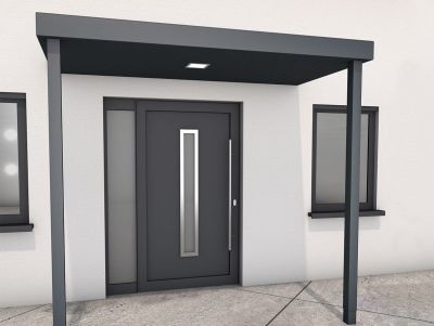 Gutta BS Plus 200 x 90 x 14,5 cm z 2 słupkami - Antracyt