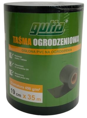 Taśma ogrodzeniowa PVC 450g/m2 ZIELONA + 20 klipsów