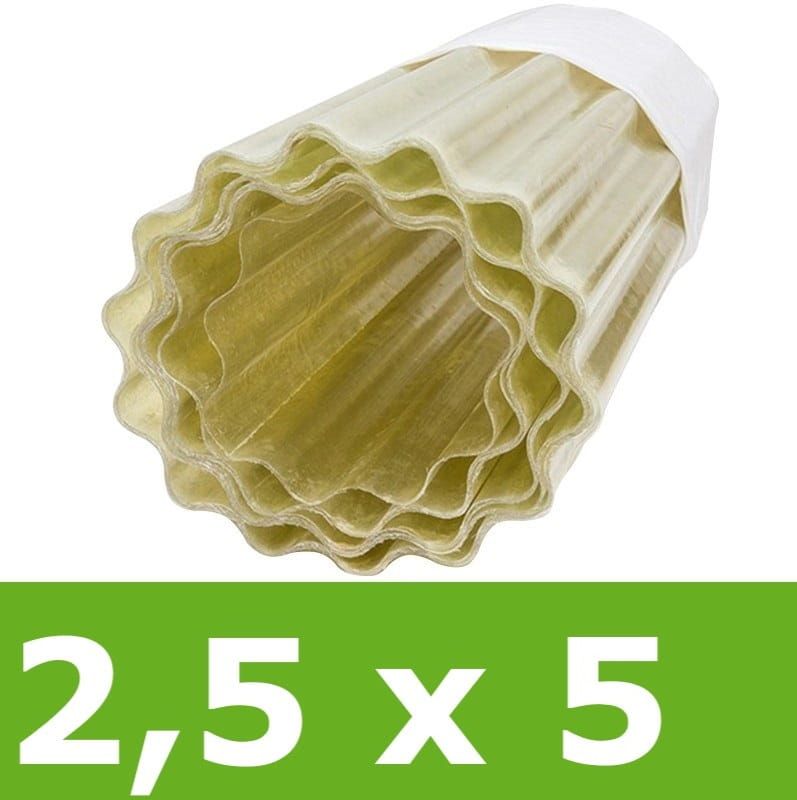 Poliester w rolce falisty 2,5 x 5 m - przezroczysty