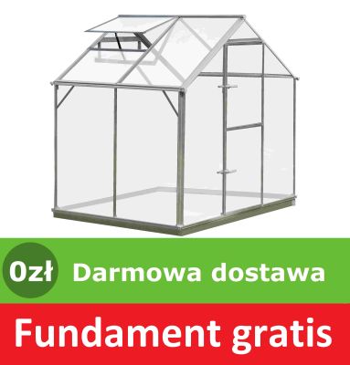 Szklarnia Alu Typ F2 - 2,3 m  x 1,54 m + fundament