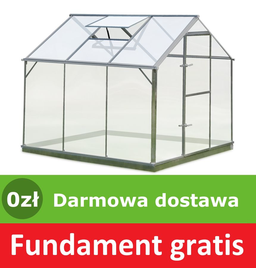 Szklarnia Alu Typ F3 - 2,3 m  x 2,28 m + fundament