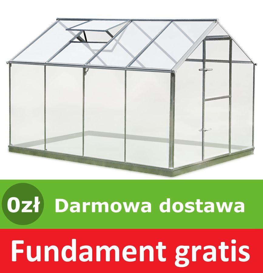 Szklarnia Alu Typ F4 - 2,3 m  x 3,00 m + fundament